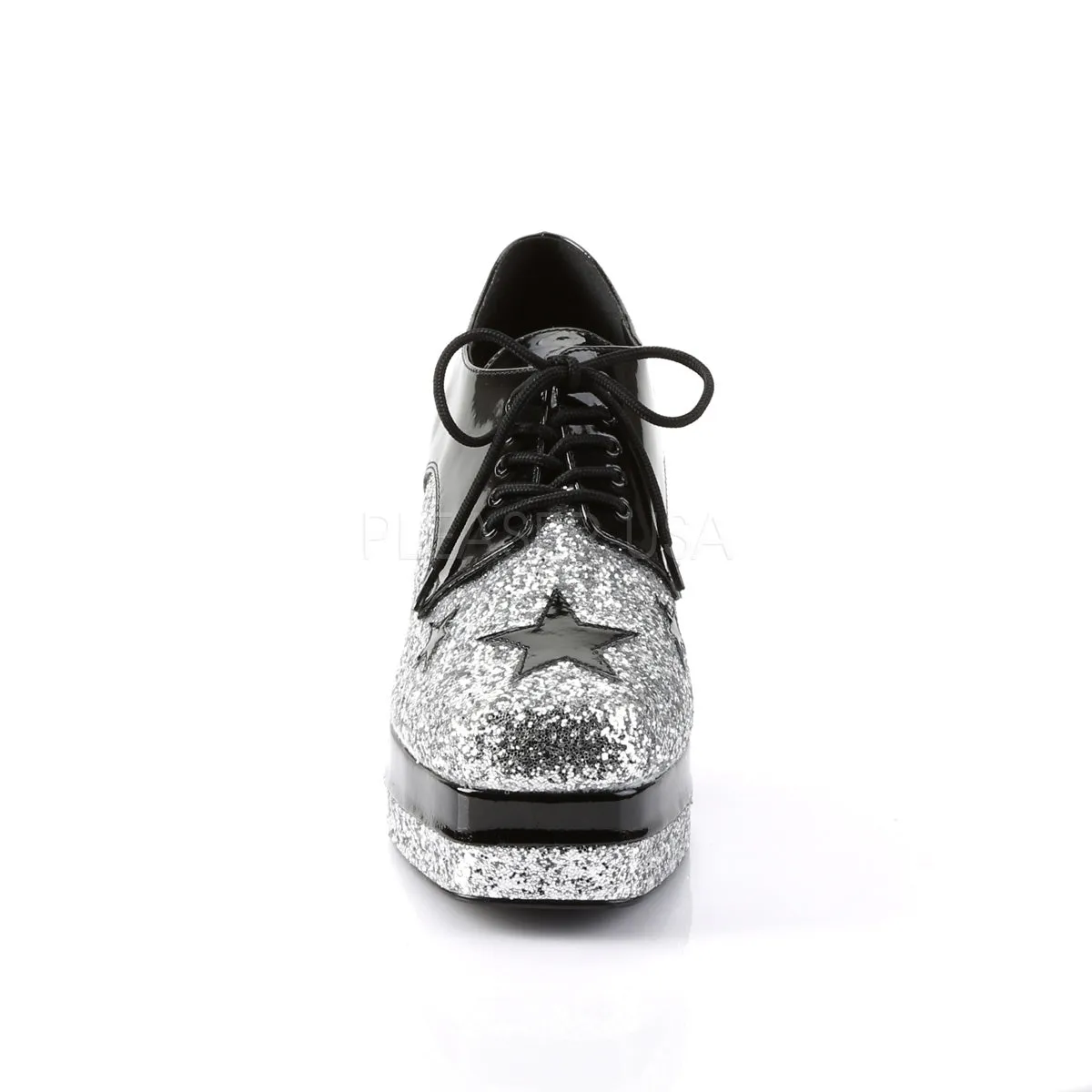 1950's Rock Star Shoes Black Silver
