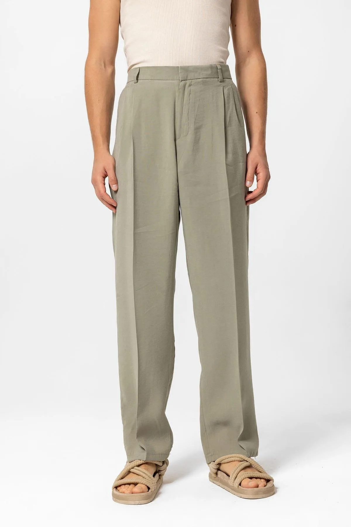 ANT High Waist Pleated Baggy Men's Pants - Fano