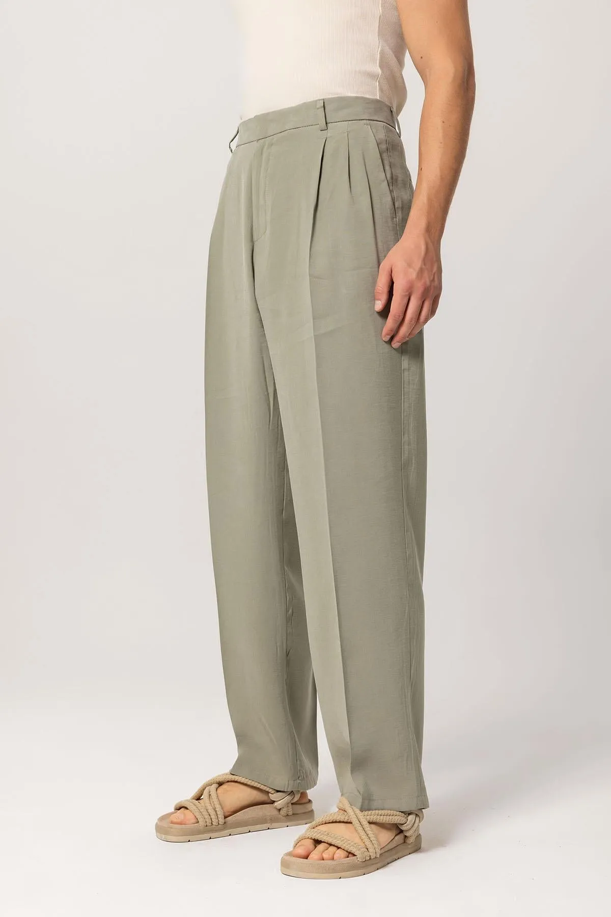 ANT High Waist Pleated Baggy Men's Pants - Fano