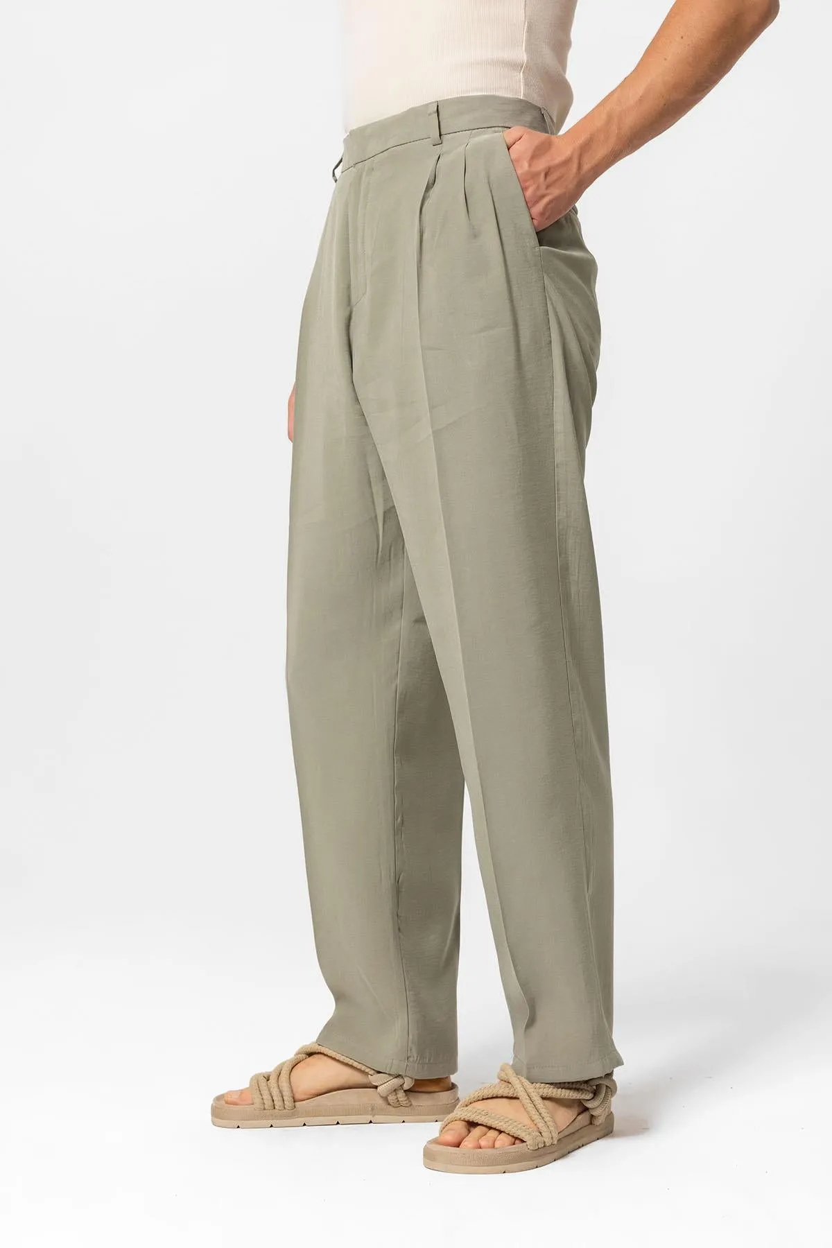 ANT High Waist Pleated Baggy Men's Pants - Fano