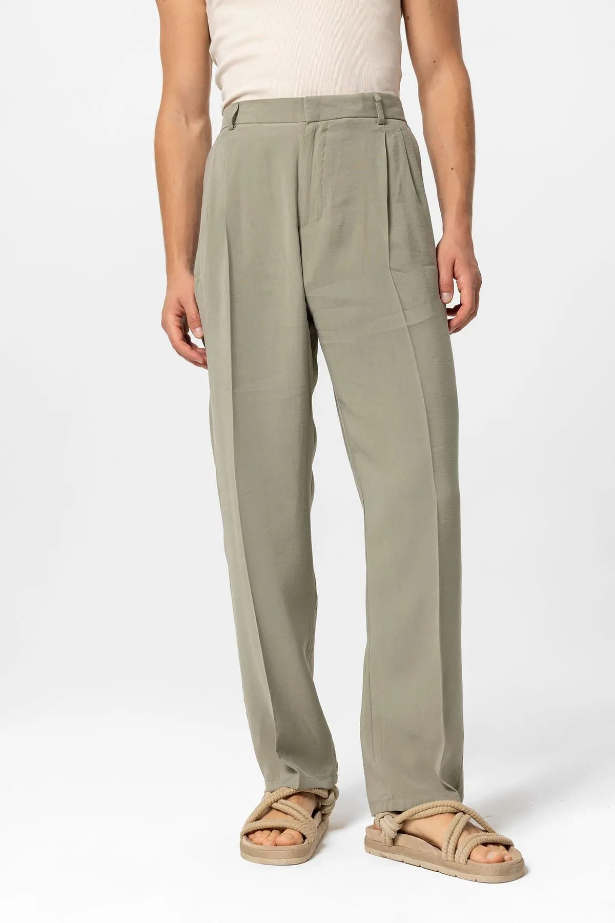 ANT High Waist Pleated Baggy Men's Pants - Fano