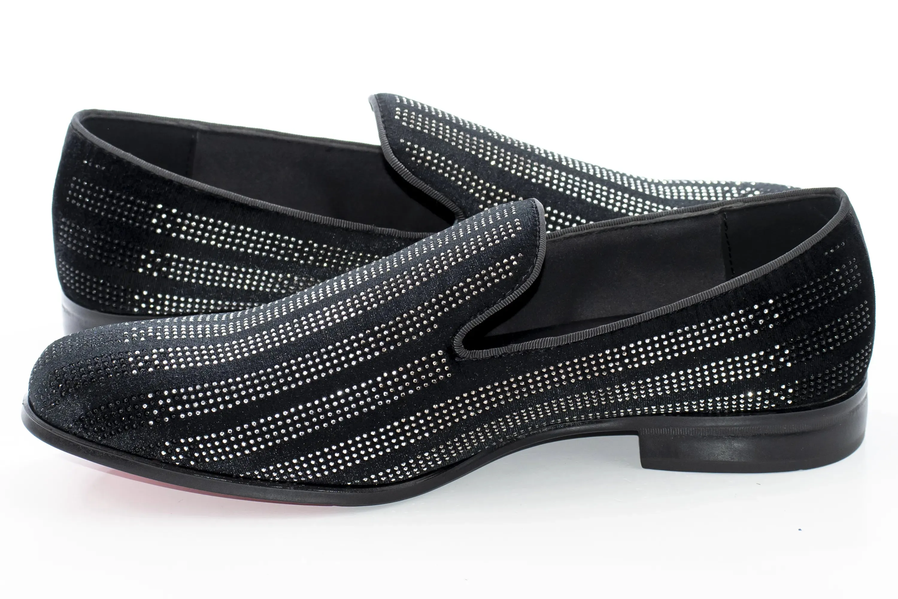Black Multicolor Rhinestone Designer Dress Loafer