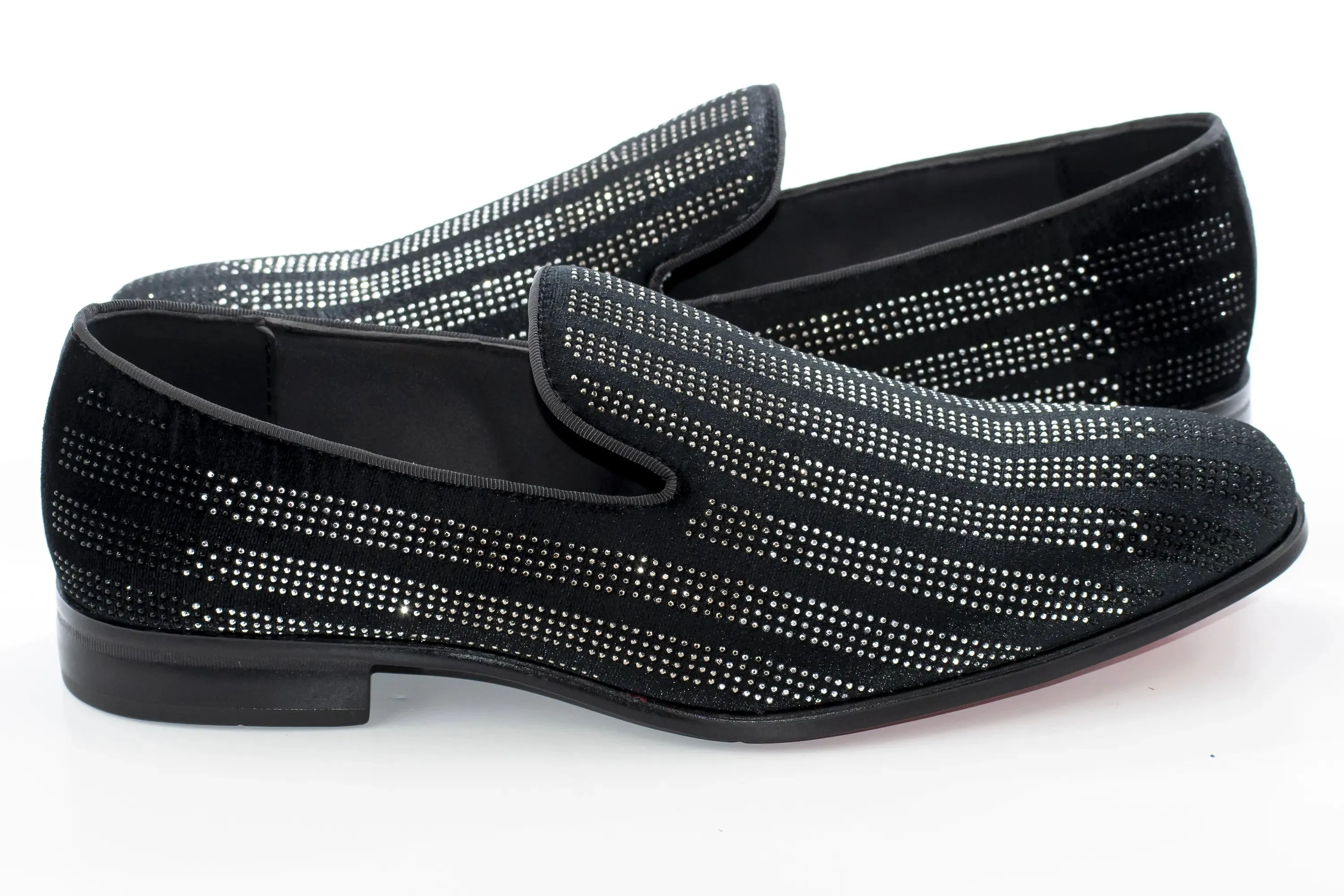 Black Multicolor Rhinestone Designer Dress Loafer