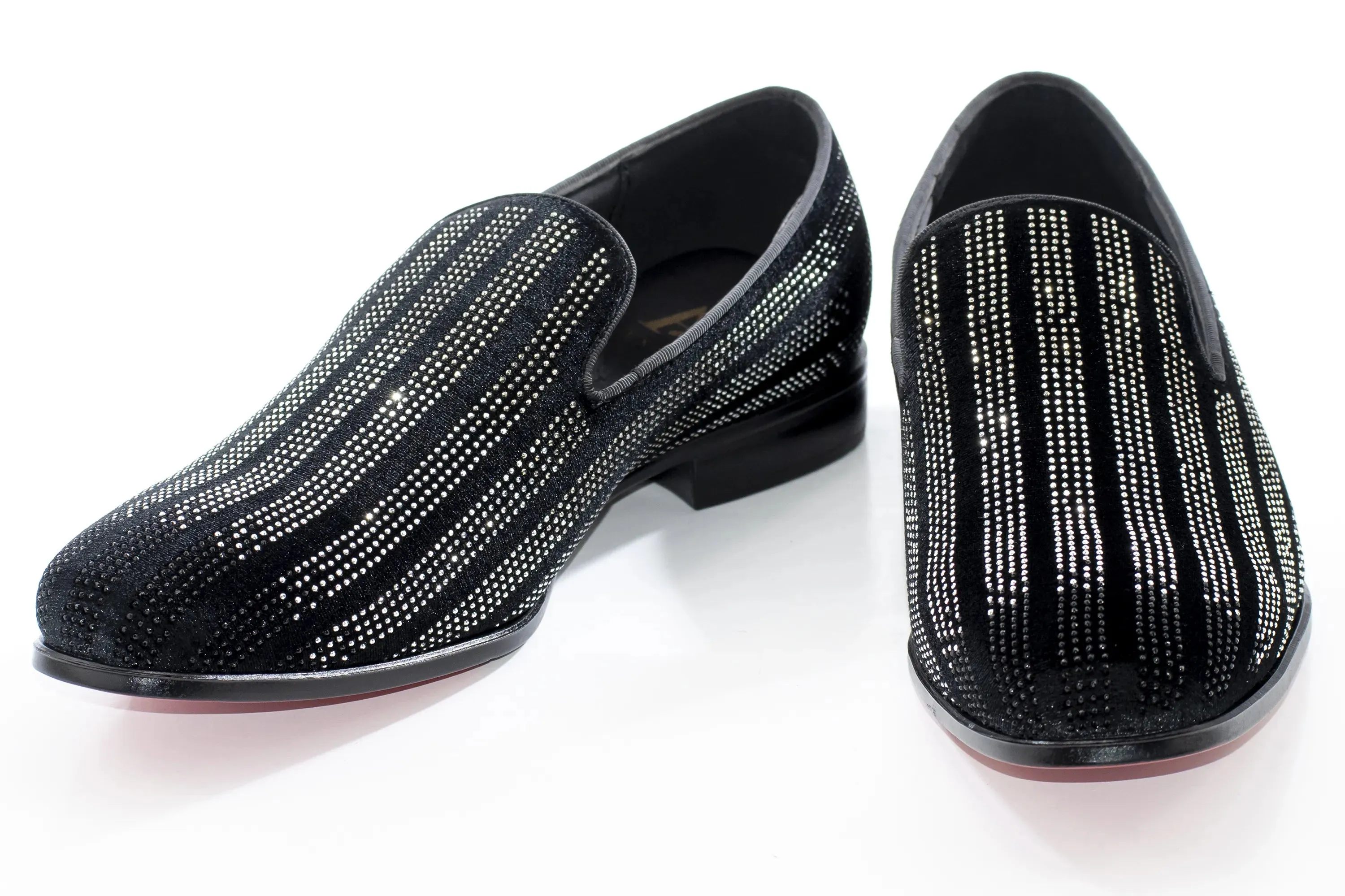 Black Multicolor Rhinestone Designer Dress Loafer