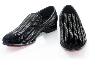 Black Multicolor Rhinestone Designer Dress Loafer