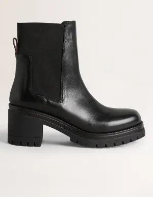 Chunky Heeled Chelsea Boots-Black