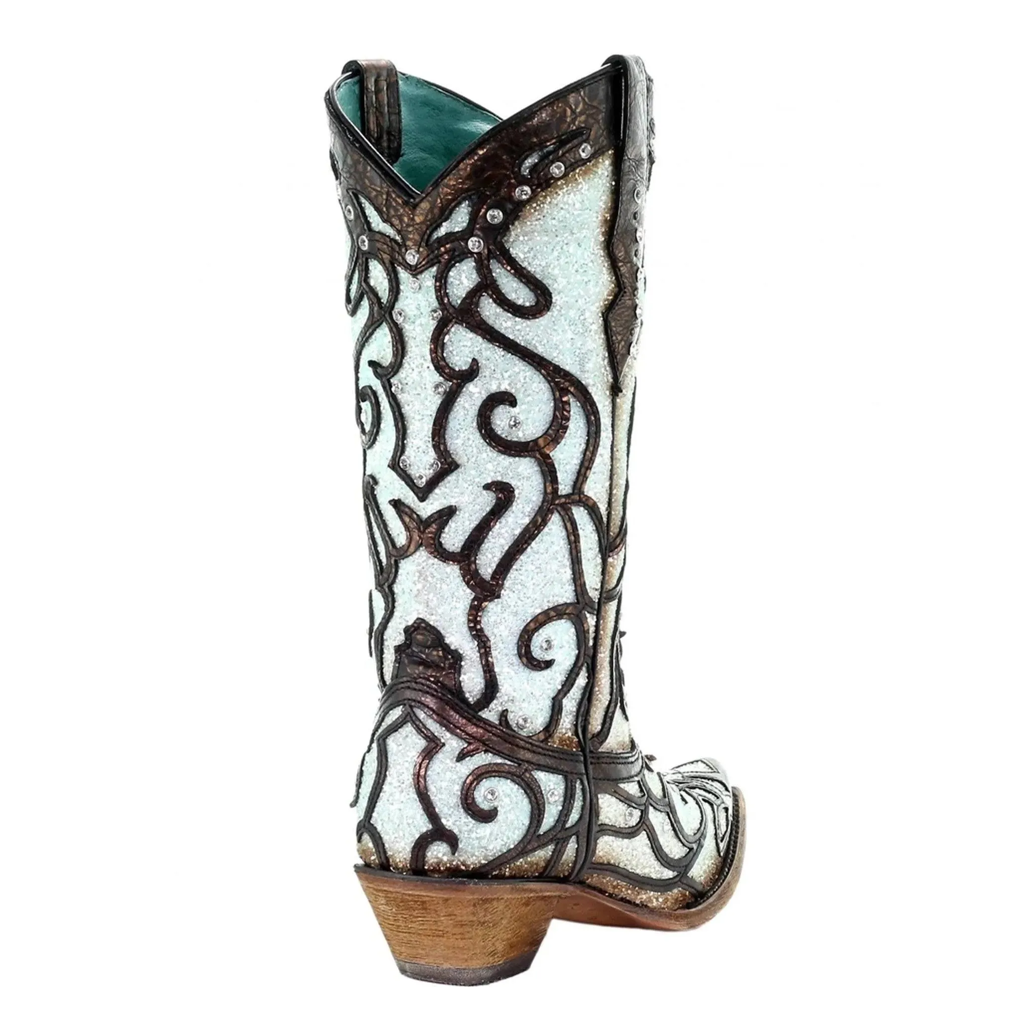 Corral Ladies Sky Blue Inlay and Studded Western Boots C3460