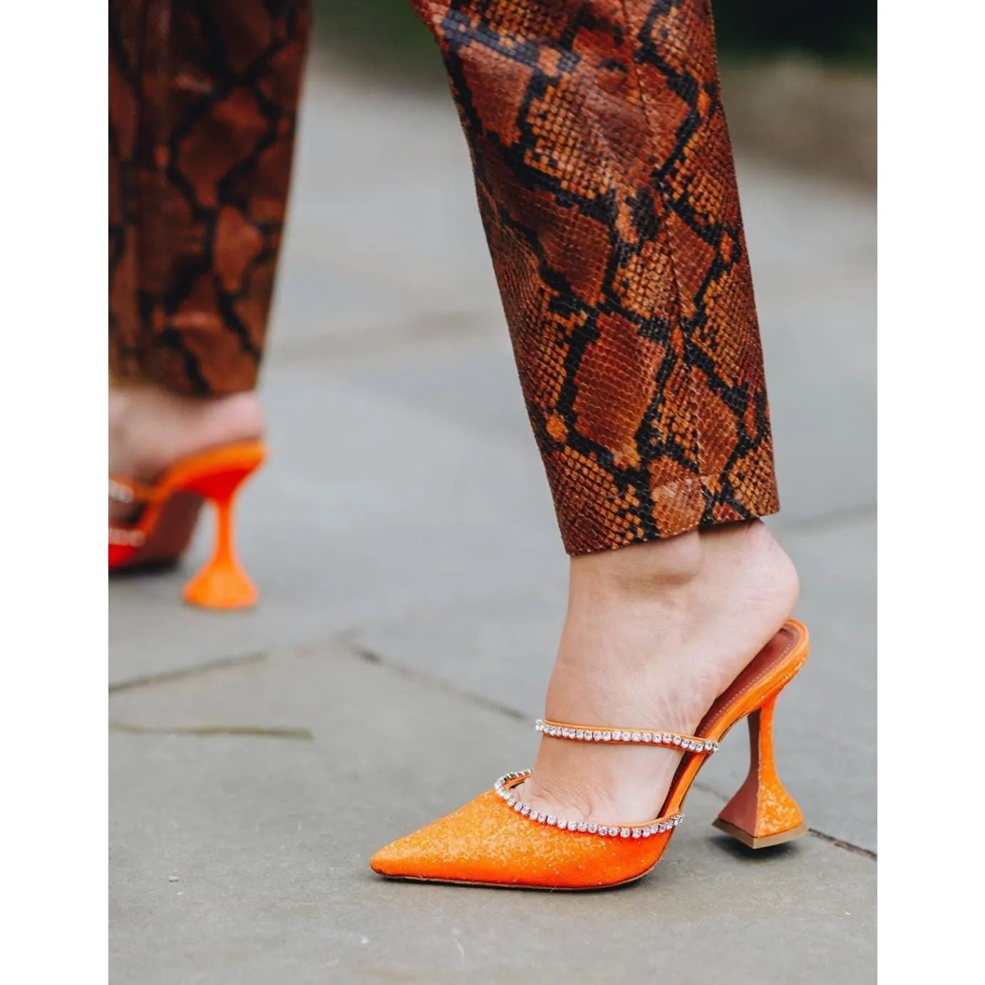 Crystal Sequin Spool Heels