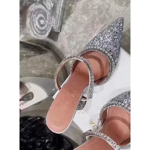 Crystal Sequin Spool Heels