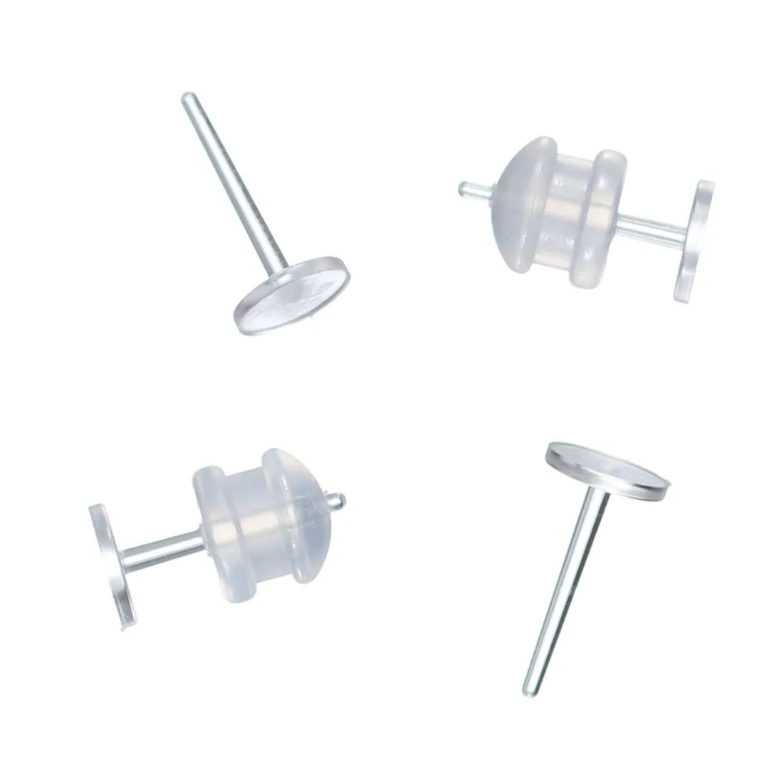 Dumbbell Studs Hypoallergenic Earrings for Sensitive Ears Made with Plastic Posts