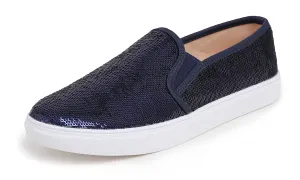 Feversole Women's Fashion Sparkle Sequin Embellished Sneaker Party Holiday Casual Shoes