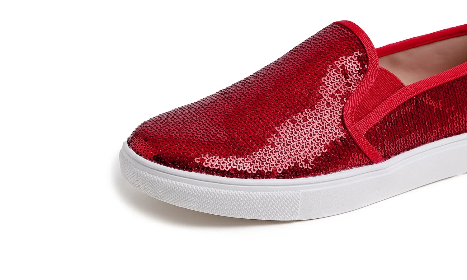 Feversole Women's Fashion Sparkle Sequin Embellished Sneaker Party Holiday Casual Shoes