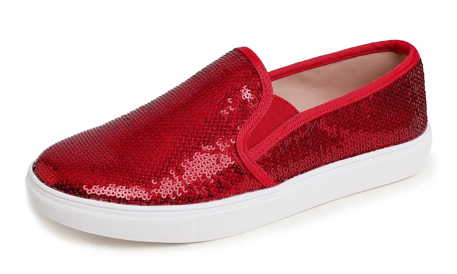 Feversole Women's Fashion Sparkle Sequin Embellished Sneaker Party Holiday Casual Shoes