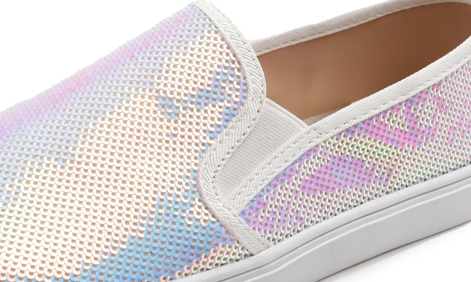 Feversole Women's Fashion Sparkle Sequin Embellished Sneaker Party Holiday Casual Shoes
