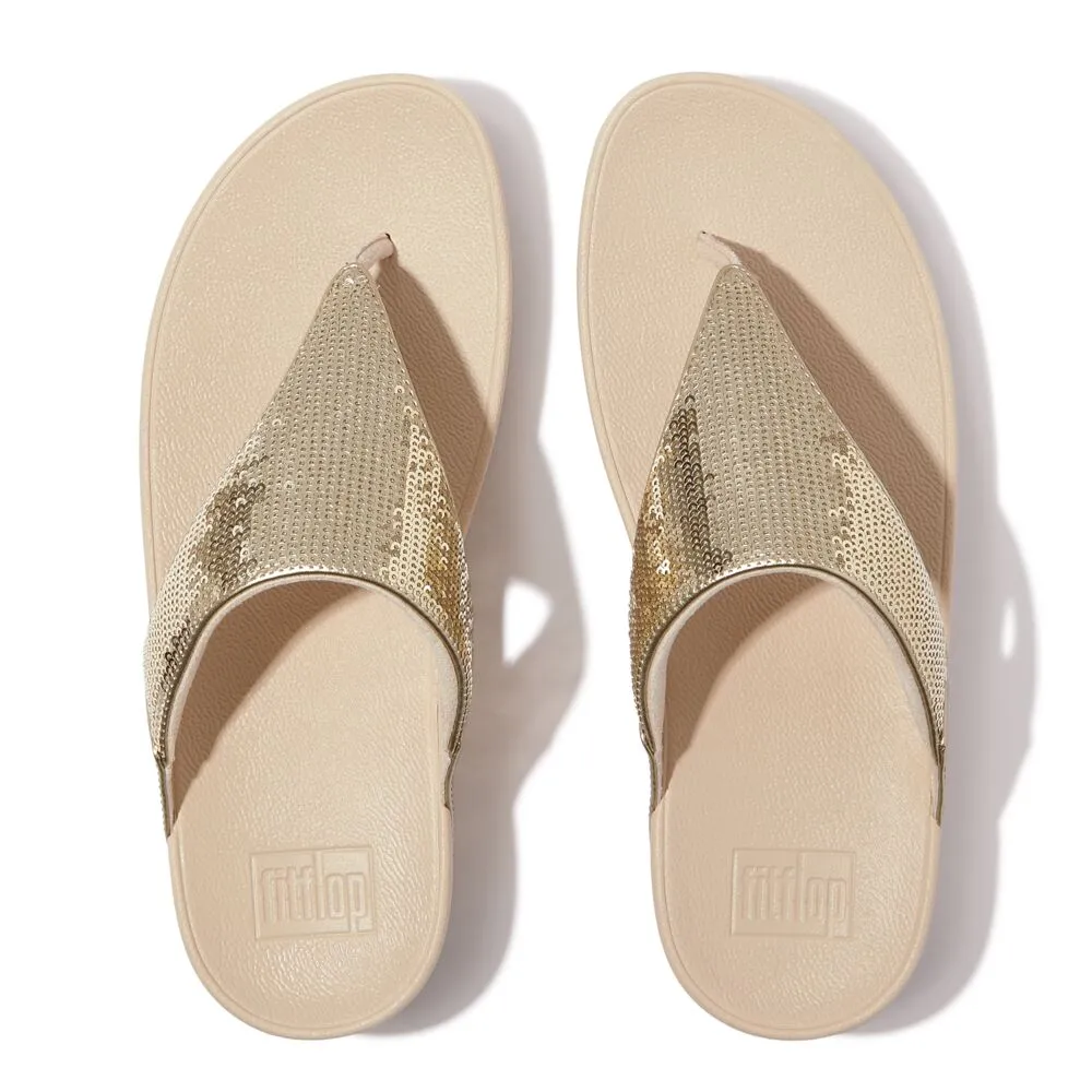 FitFlop Lulu Sequin Sandals - Platino
