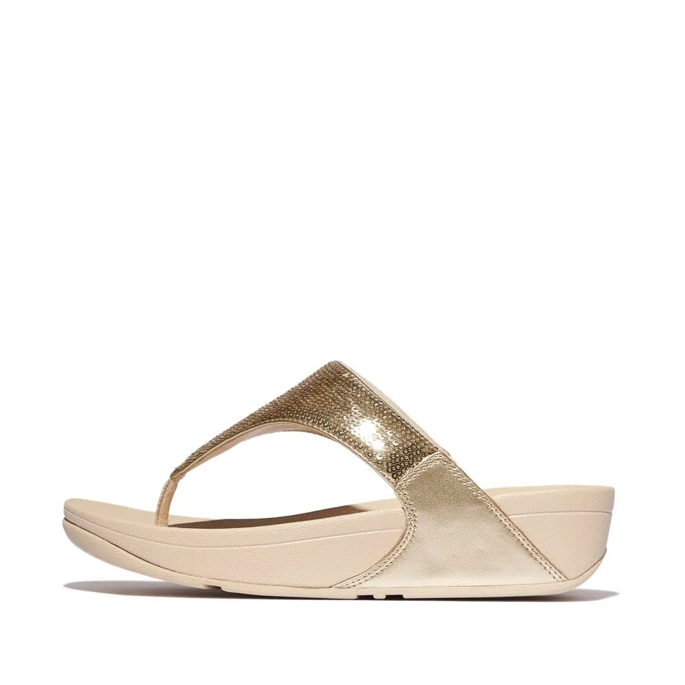 FitFlop Lulu Sequin Sandals - Platino