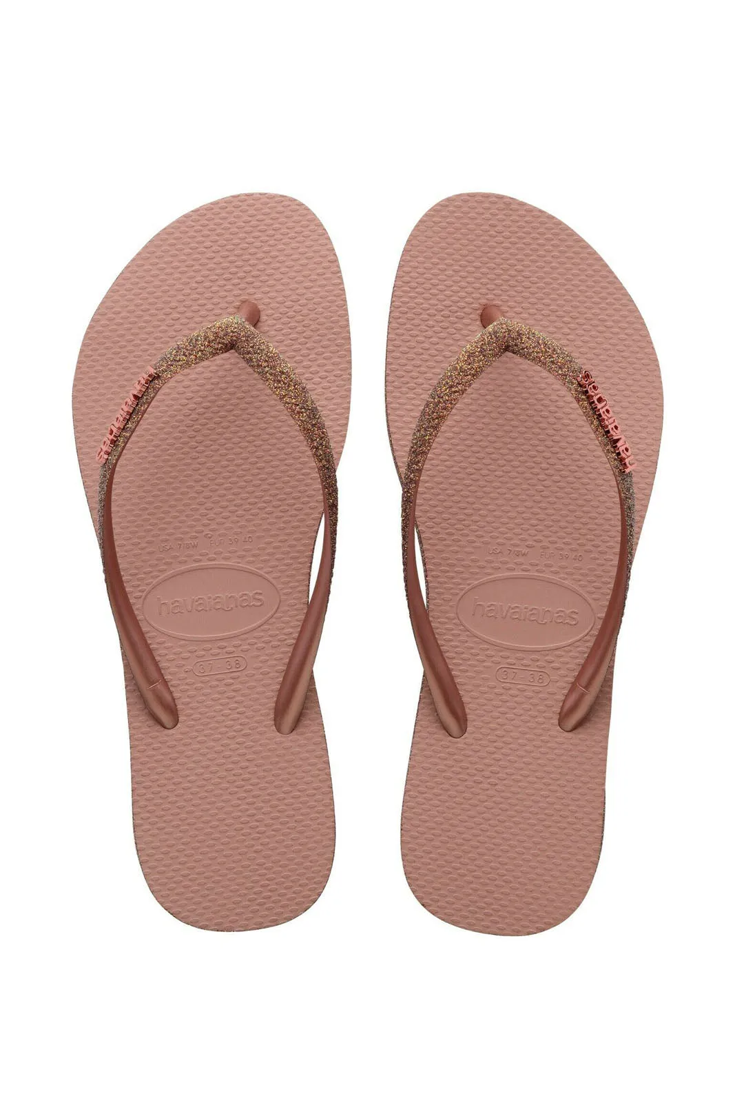 Havaianas Slim Sparkle II Flip Flops - Crocus Rose