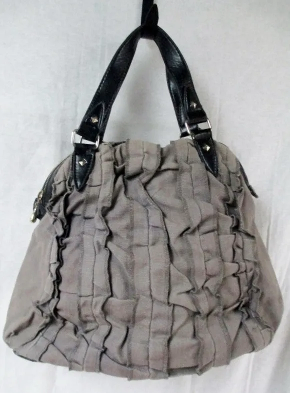 HEMPTRESS MONA SATCHEL GRAY VEGAN Bag Briefcase Shoulder Bag GRAY RUFFLE