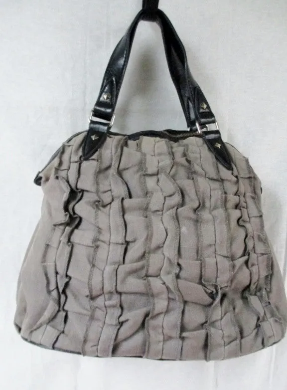 HEMPTRESS MONA SATCHEL GRAY VEGAN Bag Briefcase Shoulder Bag GRAY RUFFLE