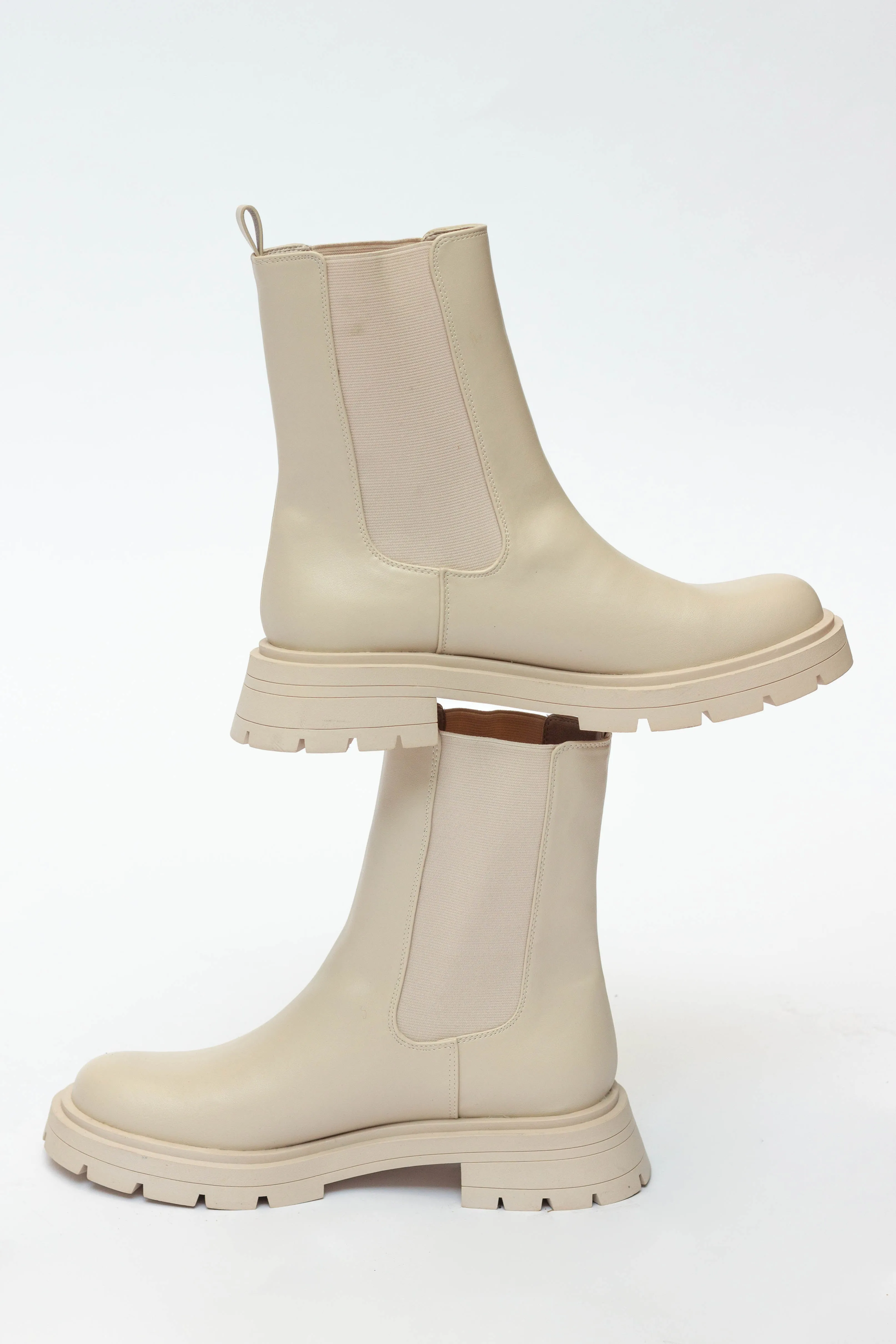 Light Beige Chelsea Boots