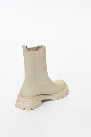 Light Beige Chelsea Boots
