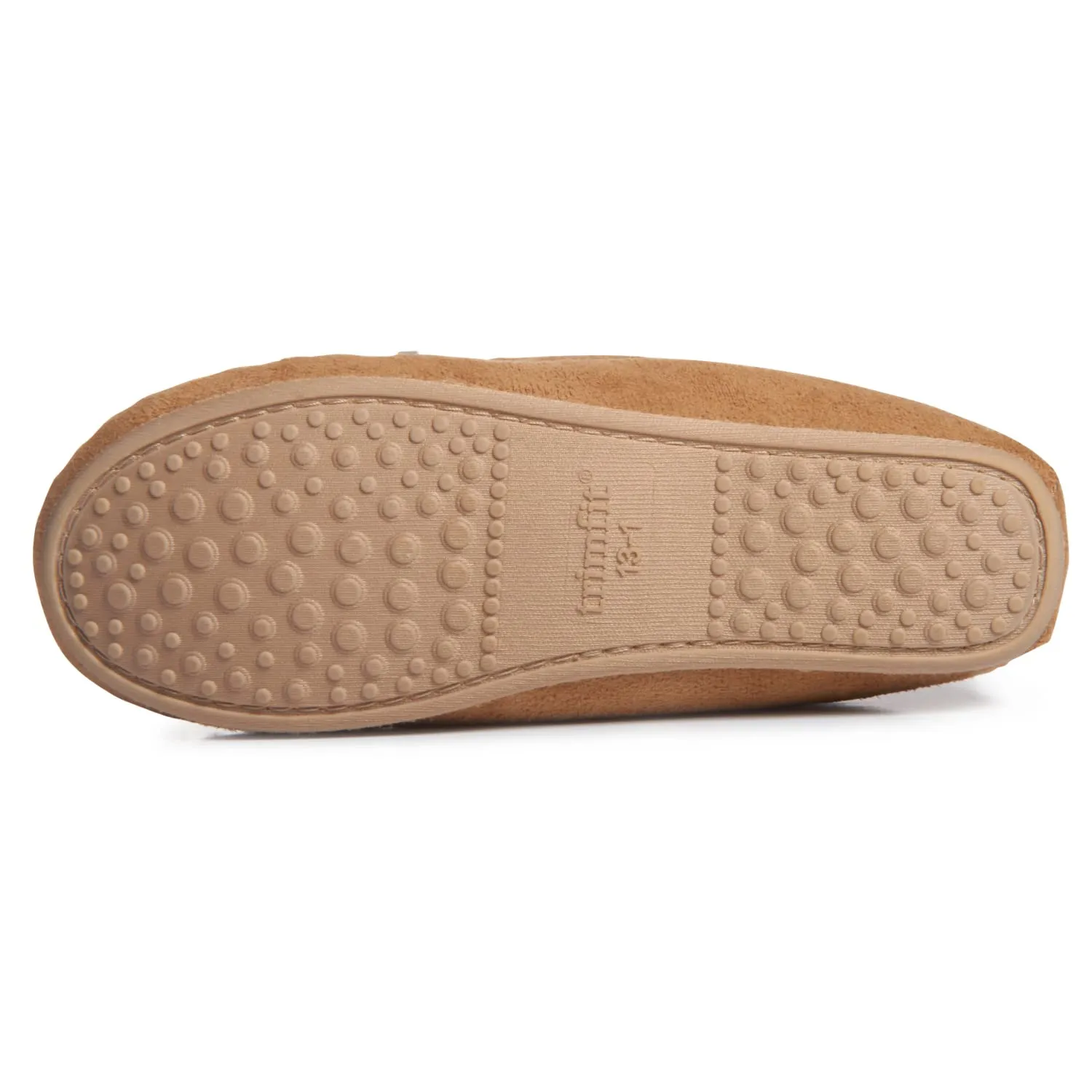Lucky Brand Girls Plush Glitter Bow Moccasin Slippers, Rubber Sole Indoor Outdoor House Shoes, Kids Bedroom Slipper Moccasins