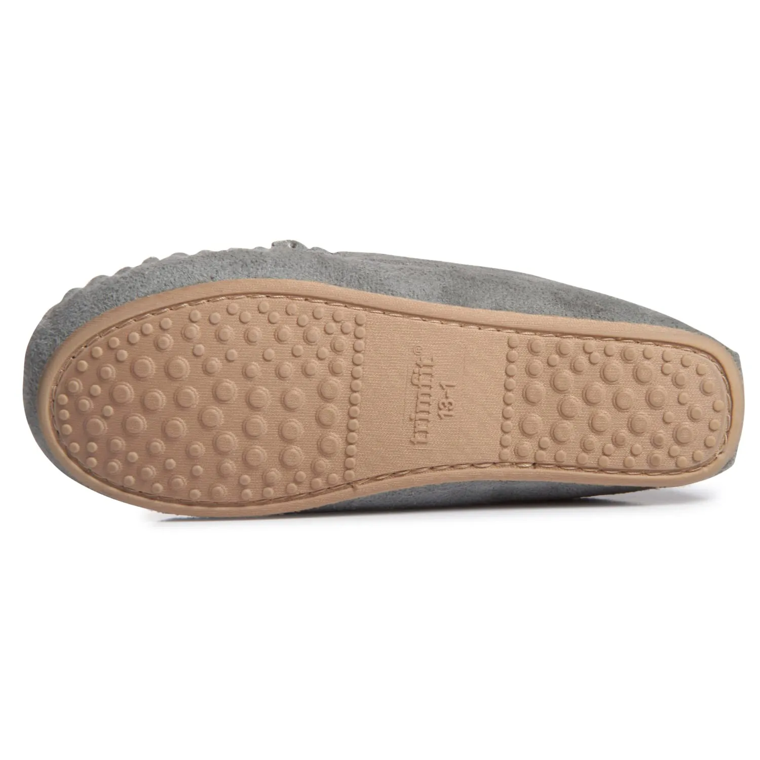Lucky Brand Girls Plush Glitter Bow Moccasin Slippers, Rubber Sole Indoor Outdoor House Shoes, Kids Bedroom Slipper Moccasins