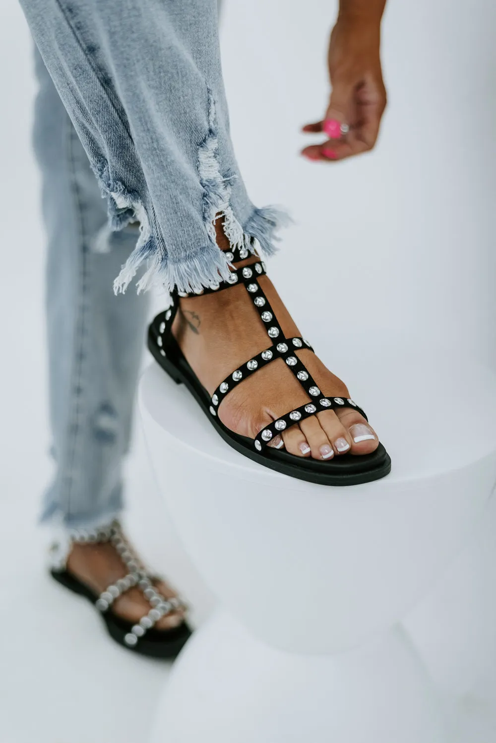 Madisen Studded Sandal , Black