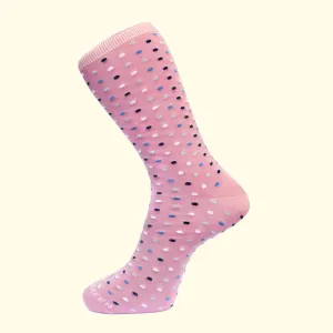 Microdot Pattern Sock in Pink