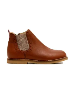 MINI BODEN Girls' Leather Chelsea Boots - Tan Brown Size 31 children