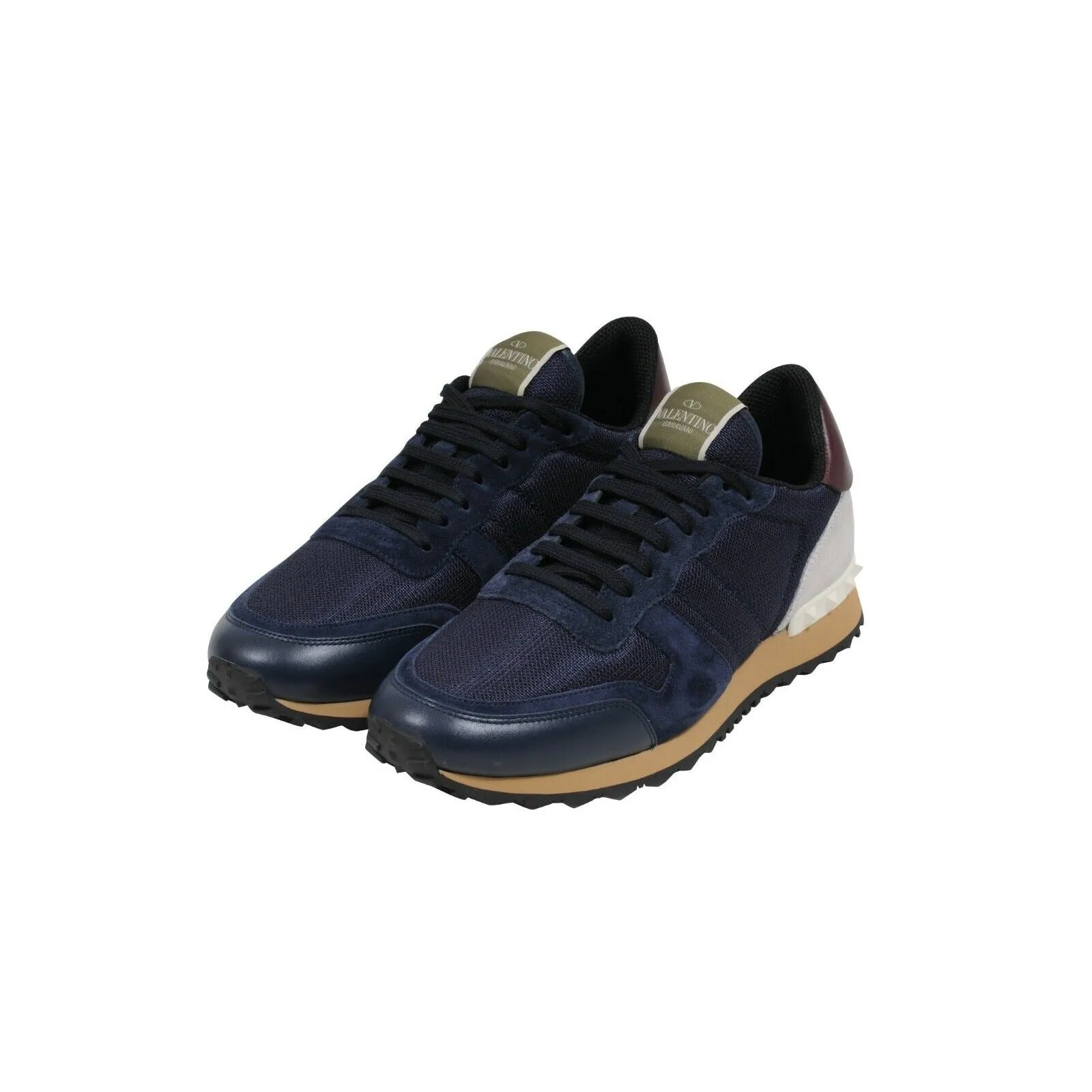 Navy Suede Mesh Rock Runner Sneakers