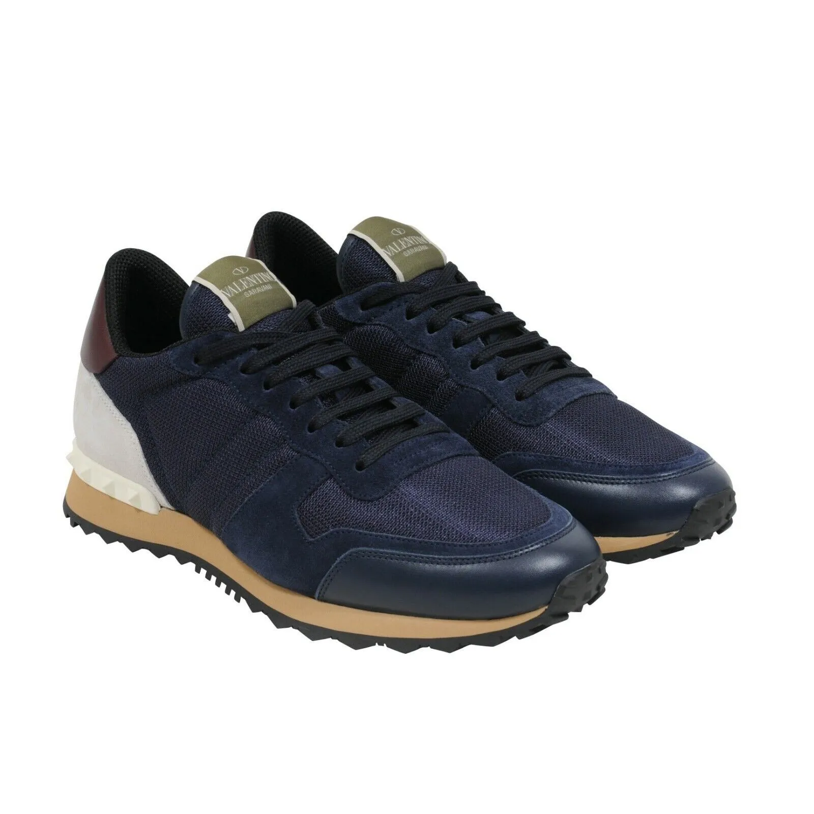 Navy Suede Mesh Rock Runner Sneakers
