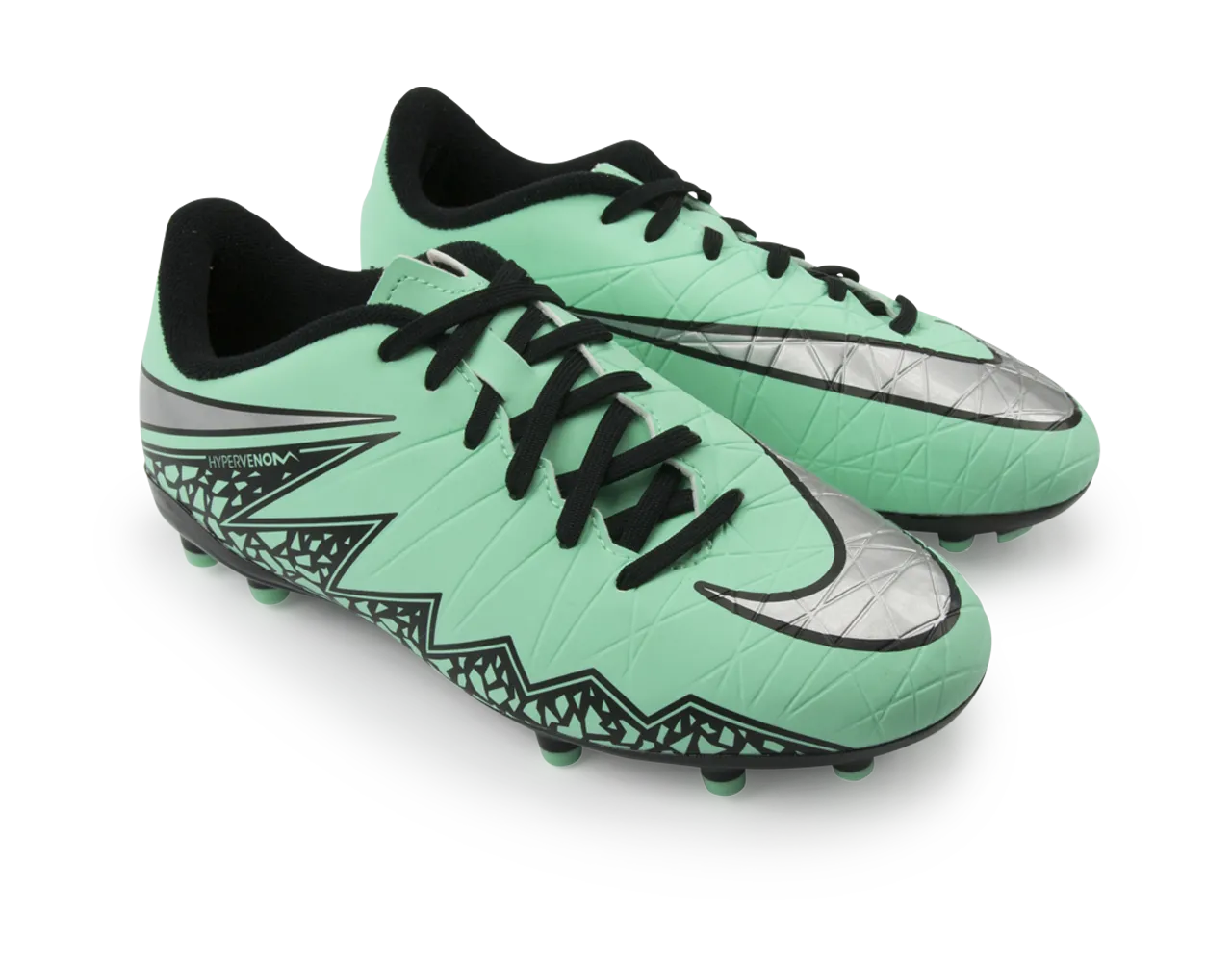 Nike Kids Hypervenom Phelon II FG Green Glow/Metallic Silver/Hyper Orange