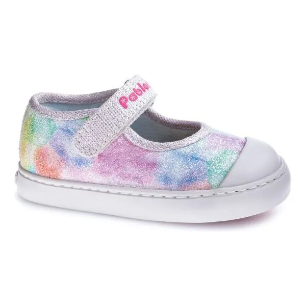Pablosky Girls Shoe 975430 Lino Glitter Mulva Multi