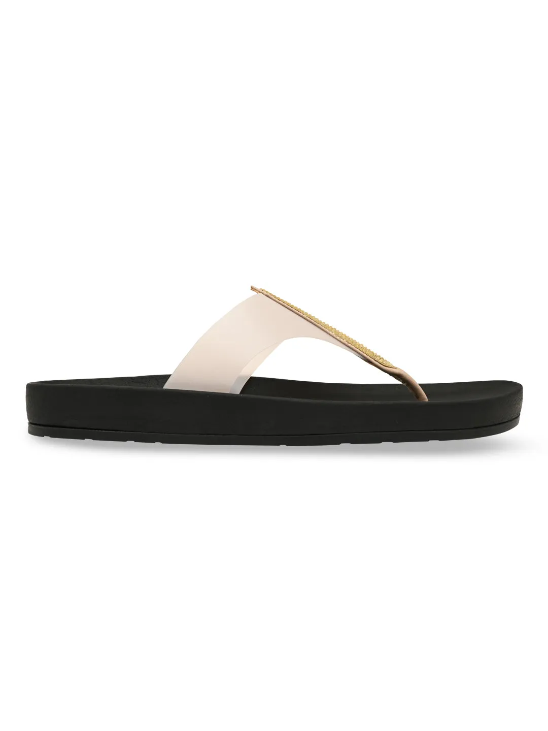 Rocia By Regal Beige Women Diamond Studded Vinyl Flats