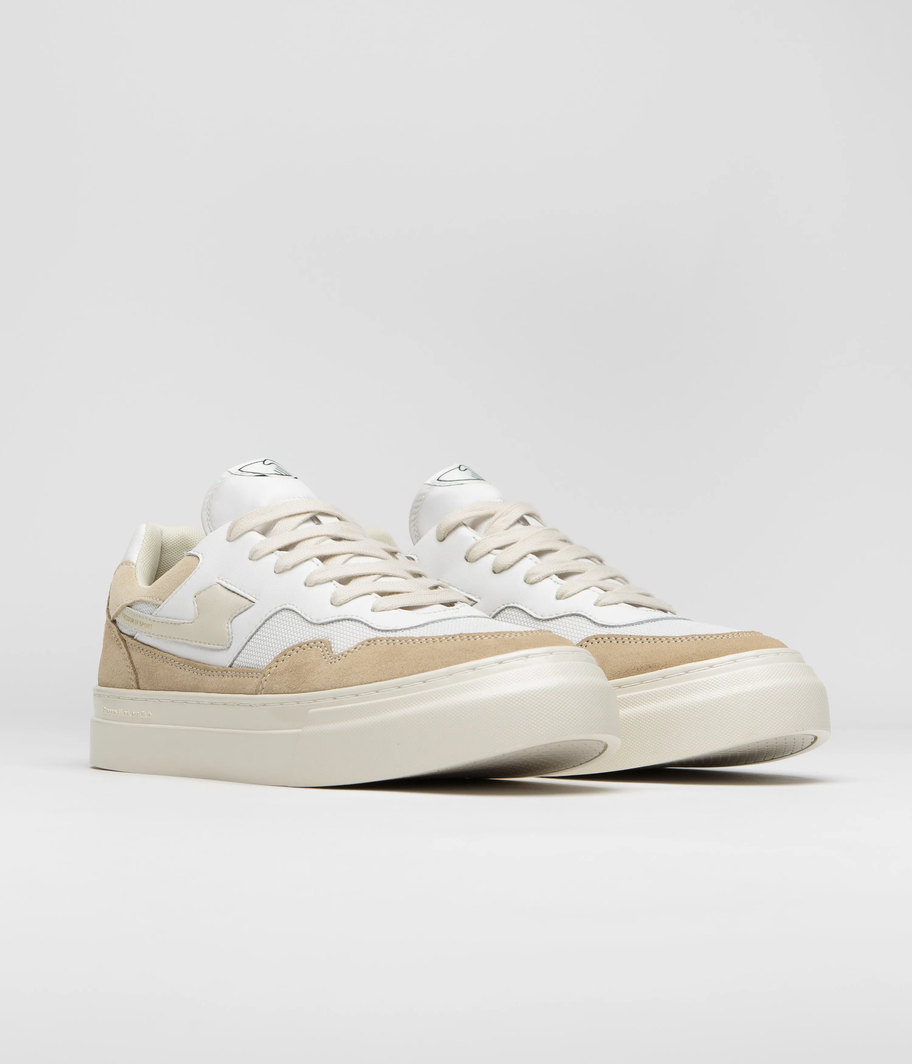 Stepney Workers Club Pearl S-Strike Suede Shoes - White / Earth