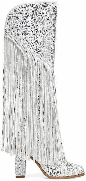 Western Fringe Rhinestone Sequin Gold Sparkle Cowboy Boots