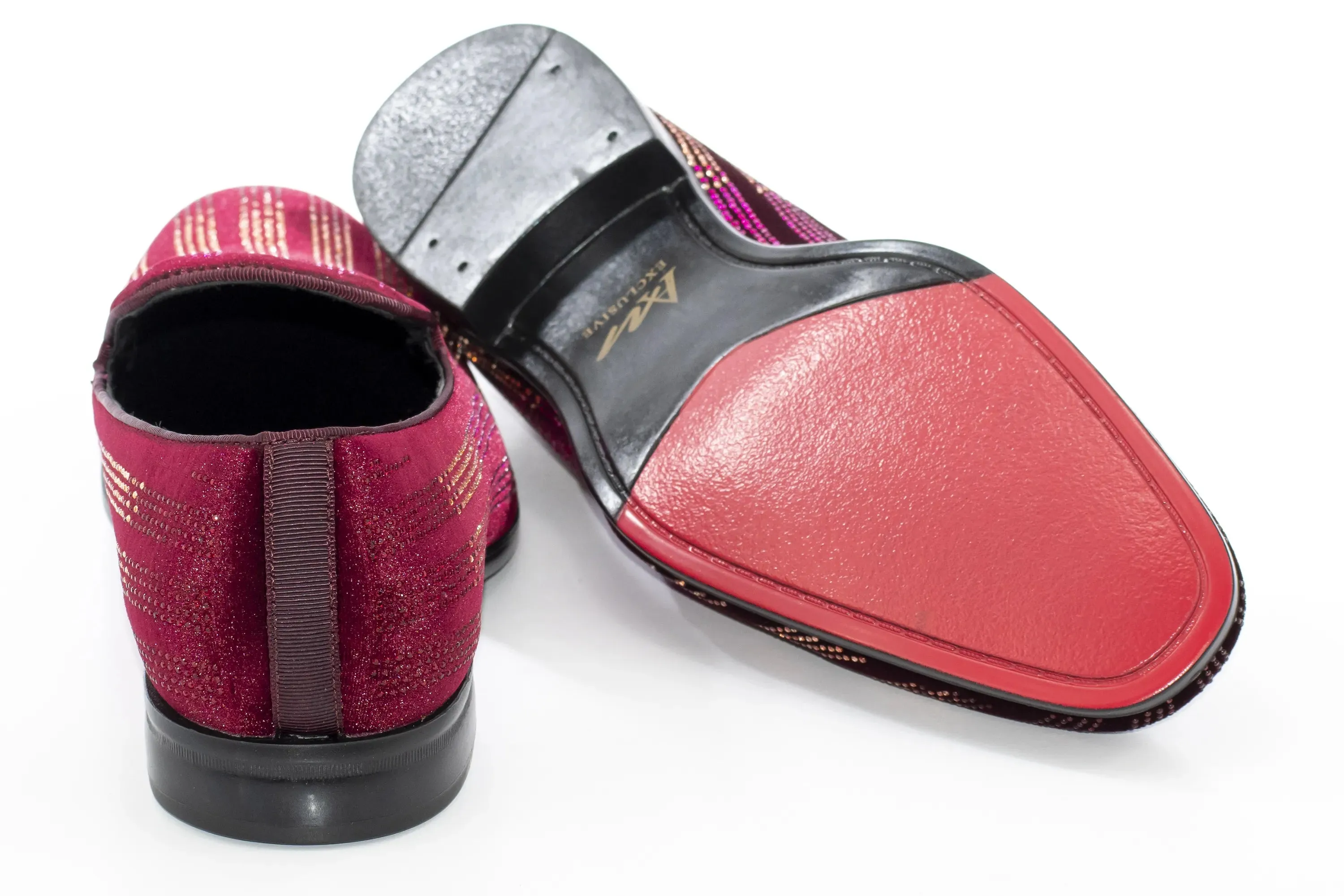 Wine Purple Multicolor Rhinestone Designer Dress Loafer